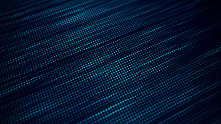 Blue perspective grid. Technology background. Connection lines and dots. Network connection...