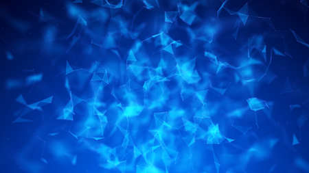 Abstract blue background with connecting dots and lines. 3d rendering. Network connection structure.の写真素材