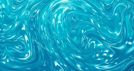 Abstract blue background. Glossy fluid art. Water texture. 3d rendering.の写真素材