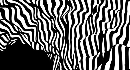 Distorted lines. Wave is a distortion effect. Optical illusion. Lines stripes or background with wavy distortion effect. Illusion of terrain.のイラスト素材