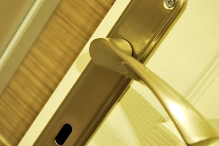 Door Handle. Chrome Door Knobの写真素材