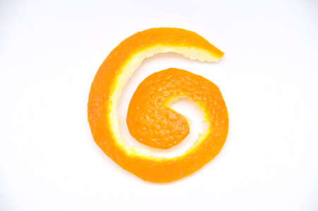 Orange peel isolated on white backgroundの写真素材