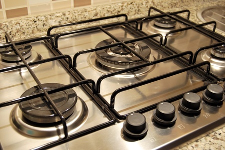 Stainless steel gas burner cooking stove with buttons