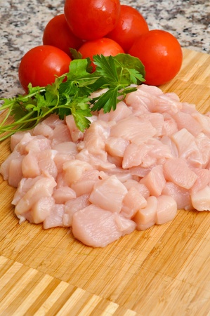 Fresh raw chicken meat ready to cook の写真素材