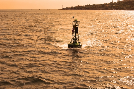 Small light house over the seaの写真素材