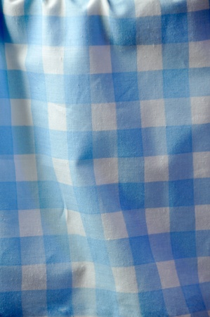 Blue and white plaid fabric for backgroundsの写真素材