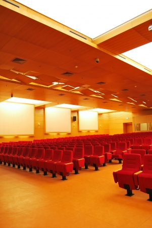 Modern cinema hall, red seatsのeditorial素材