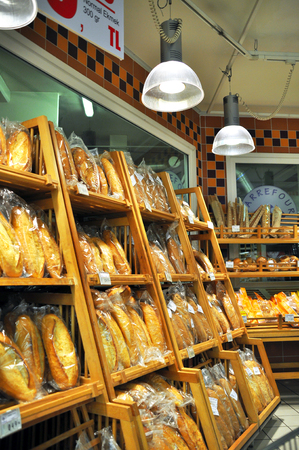 Istanbul Maltepe Carrefour has opened a new branch   Bread sectionのeditorial素材
