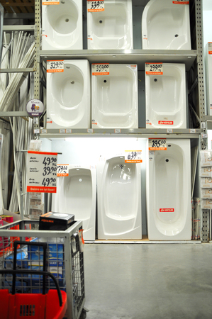 Home improvement store, bathroom sectionのeditorial素材