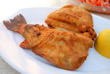 Very fresh and tasty trout fried in butter