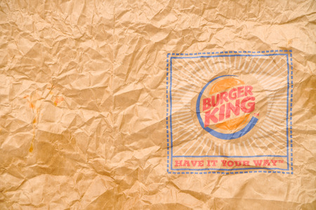 Burger King paper bag .のeditorial素材