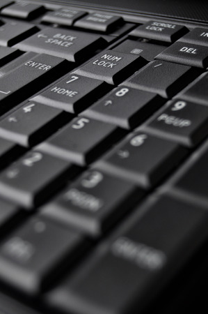 Close up detail of a laptop keyboardの写真素材