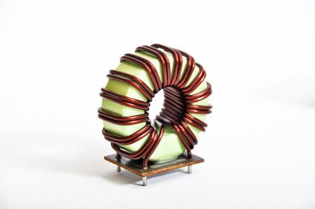 Transformer copper coil isolated on a white background