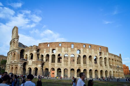 Ancient Rome Italy people stroll in the Colosseumのeditorial素材