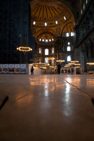 Hagia Sophia is a museum, historical basilica and mosque in Istanbul. It was built by the Byzantine Emperor Justinianus, for 532-537 in Istanbul. Photo shooting date 14 june 2020のeditorial素材