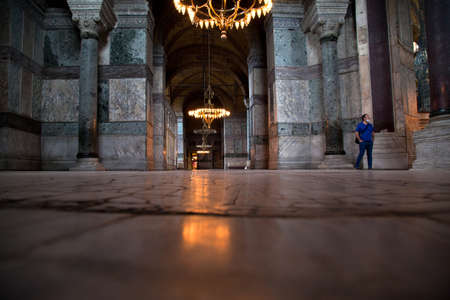Hagia Sophia is a museum, historical basilica and mosque in Istanbul. It was built by the Byzantine Emperor Justinianus, for 532-537 in Istanbul. Photo shooting date 14 june 2020のeditorial素材