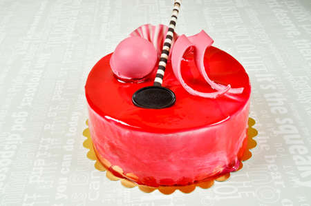 Prepared for special occasions, delicious and beautiful red cake, isolated on white background