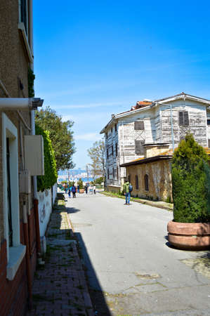 Princes Islands, Buyukada in Istanbul, Turkey, April 23, 2019, Buyukada view from the streetのeditorial素材