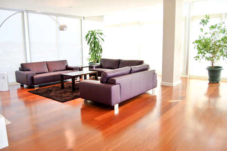 Modern living room and stylish leather sofa set, comfortable and modern furniture