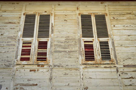 Buyukada in Istanbul located in old antique house old-fashioned wooden windows and shutters, Istanbul Turkey Princes' Islandsの写真素材