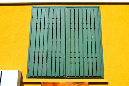 Buyukada in Istanbul located in old antique house old-fashioned wooden windows and shutters, Istanbul Turkey Princes' Islandsの写真素材