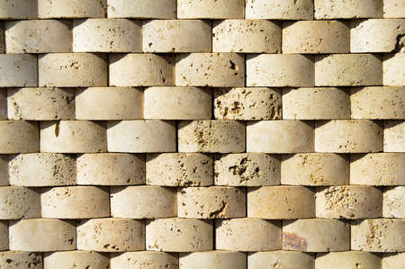 Rectangular cut out beige marble wall texture background can be, tile seamless lined upの写真素材