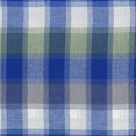 Blue classic plaid fabric, background pattern geometric abstract design, gingham texture