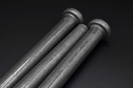 Metal irom industrial parts, tools and equipment, isolated on black background