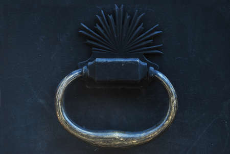 Decorative vintage old fashioned metal door knocker, antique door handles Istanbul Turkey