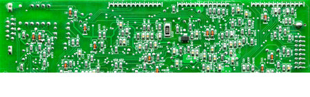 High tech electronic circuit board, detail background shot
