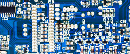 High tech electronic circuit board, detail background shot