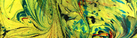 Ebru marbling handmade art, traditional Turkish Ebru technique, painting on water, followed by paper...