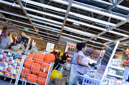 Show room inside ikea store, people are shopping, Istanbul Turkey Umraniye, september 17 2016