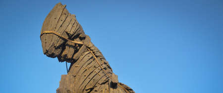 Trojan horse in Canakkale. Wooden horse is from Troy movie and was donated to the city of Canakkale....