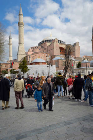 Hagia Sophia is a museum, historical basilica and mosque in Istanbul. It was built by the Byzantine Emperor Justinian, for 532-537 in Istanbul april 04 2019のeditorial素材