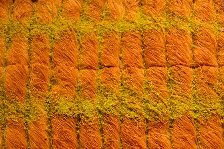 Turkish dessert burma kadayif with pistachios, one of the traditional wonderful desserts of Turkish cuisine, Turkish dessert burma kadayifの写真素材