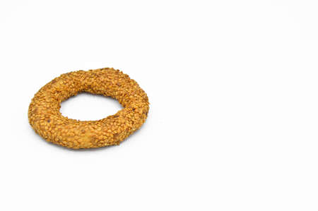 Sesame bagels baked in the days of oil lamps in Turkey, traditional sesame oil lampsの写真素材