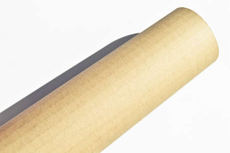 Brown and beige corrugated cardboard, roll cardboard, very suitable for backgroundの写真素材