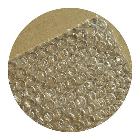 On corrugated cardboard paper plastic air bubble protection foil wrap texture background, air bubble...