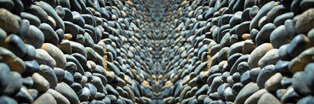 Blue pebbles texture background, decorative small stones texture wallpaper