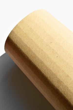 Brown and beige corrugated cardboard, roll cardboard, very suitable for backgroundの写真素材