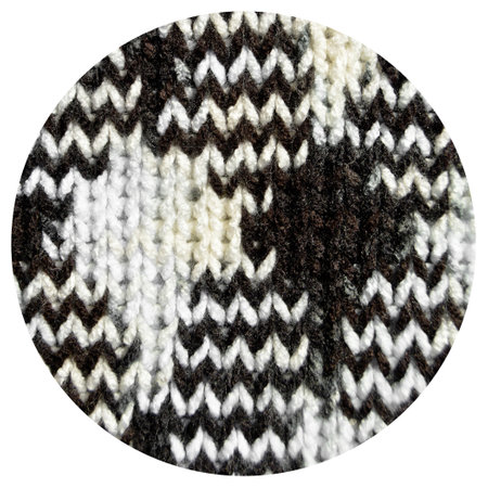 Pattern fabric made of wool. Handmade knitted fabric white brown wool background texture