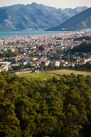 City view from above of Marmaris district in Mugla, Turkey, which attracts local and foreign tourists with its sea and nature, June 26 2023のeditorial素材