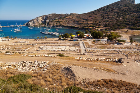 The ruins of Knidos, one of the oldest ancient cities in Anatolia, can now be visited as an open-air museum, Turkey Mugla Datca, June 26 2023のeditorial素材