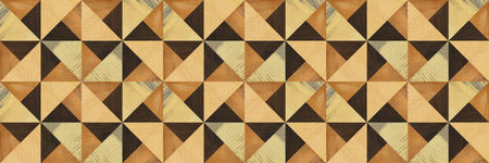 Wooden marquetry, patterns created from the combination of different pine and walnut woods, wooden...