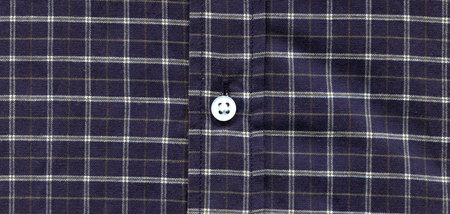Navy blue classic plaid fabric, background pattern shirt fabric and button detail, checked shirt...