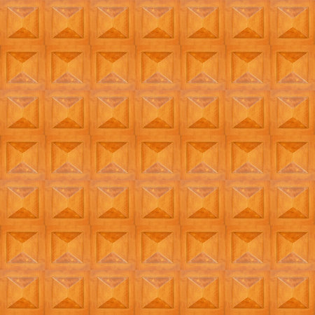 Wooden marquetry, patterns created from the combination of different pine and walnut woods, wooden floor, parquet, cutting boardの写真素材