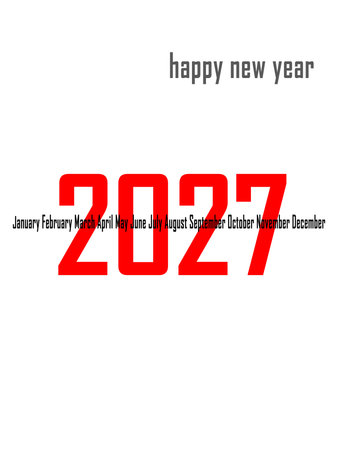 2027 new year text design agenda celebration greeting background template. New year's eve...