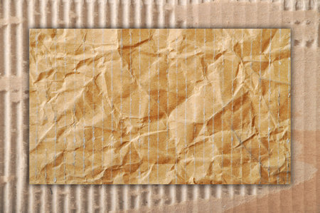 Brown and beige corrugated cardboard and texture, very suitable for backgroundの写真素材