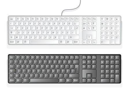white and black keyboardのイラスト素材